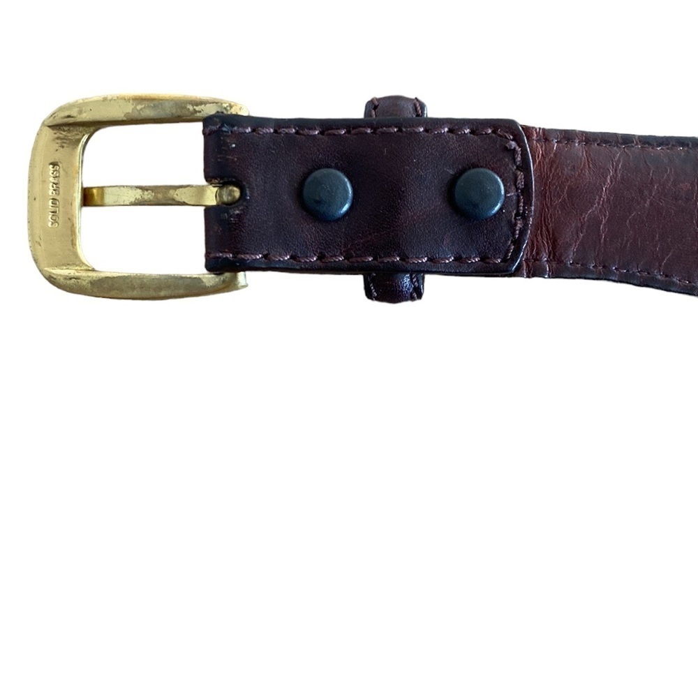 Belt Brighton Camden brown double braided leather belt with Brass buckle. 5 hole - Picture 12 of 12